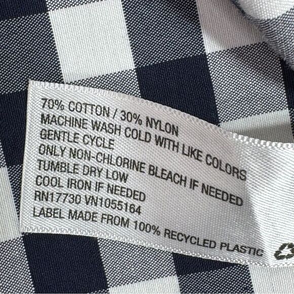 Merona Gingham Check Full Zip Windbreaker Jacket Blue White XL Cottagecore - Picture 12 of 15